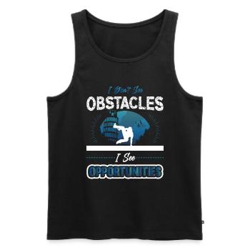 Ich Sehe Keine Hindernisse, Sondern Chancen - Männer Premium Bio Tank Top - Schwarz - Vorne - AI Model Male 178 light (178cm)