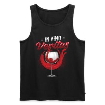 In Vino Veritas, amateurs de vin, dégustation de vin - Débardeur bio Premium Homme - noir - Devant - Michal (187cm)