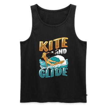 Kite And Glide, Kitesurfing - Männer Premium Bio Tank Top - Schwarz - Vorne - Michal (187cm)