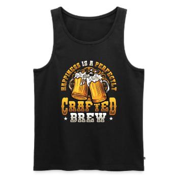 Beer brewing and brewmaster's happiness In perfection - Men's Premium Organic Tank Top - black - Front - AI Model Male 178 light (178cm)