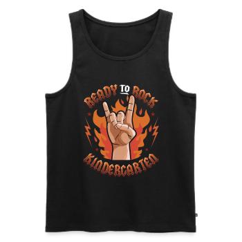 Ready To Rock Kindergarten, First Day - Men's Premium Organic Tank Top - black - Front - AI Model Male 178 light (178cm)