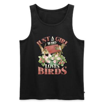 Girls Bird Lover - Just a girl who likes birds - Men's Premium Organic Tank Top - black - Front - Michal (187cm)