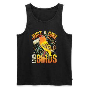 Girls Bird Lover - Just a girl who likes birds - Men's Premium Organic Tank Top - black - Front - Michal (187cm)