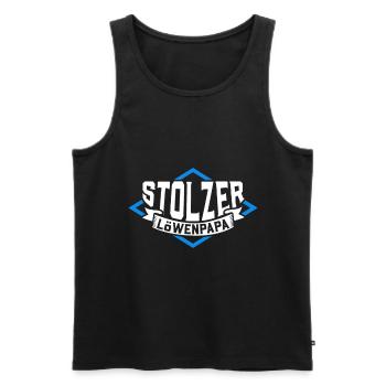 Stolzer Löwenpapa - Männer Premium Bio Tank Top - Schwarz - Vorne - AI Model Male 178 light (178cm)