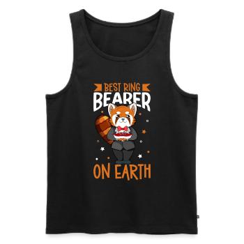 Meilleur porteur d’anneau au monde - Porteur d’anneau - Débardeur bio Premium Homme - noir - Devant - Michal (187cm)