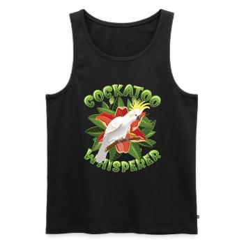 Cockatoo Whisperer, Cockatoo, Bird - Men's Premium Organic Tank Top - black - Front - Michal (187cm)