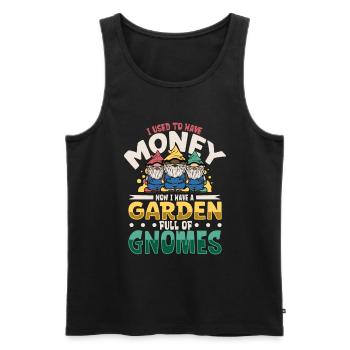 Ich habe einen Garten voller Gartenzwerge - Männer Premium Bio Tank Top - Schwarz - Vorne - AI Model Male 178 light (178cm)