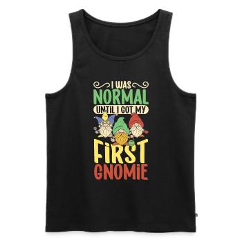 Ich war normal bis zum ersten Wichtel - Gartengnom - Männer Premium Bio Tank Top - Schwarz - Vorne - Michal (187cm)