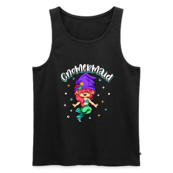 Gnom Meerjungfrau - Gartenzwerg - Männer Premium Bio Tank Top - Schwarz - Vorne - Michal (187cm)