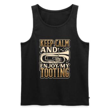 Enjoy my tooting - Euphonium - Débardeur bio Premium Homme - noir - Devant - AI Model Male 178 light (178cm)