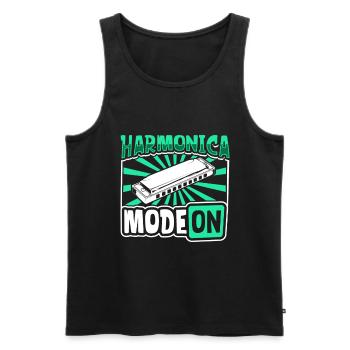 Harmonika Modus An - Mundharmonika - Männer Premium Bio Tank Top - Schwarz - Vorne - AI Model Male 178 light (178cm)