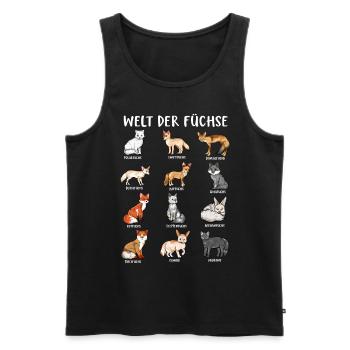 Verschiedene Fuchsarten - Welt der Füchse - Männer Premium Bio Tank Top - Schwarz - Vorne - Michal (187cm)
