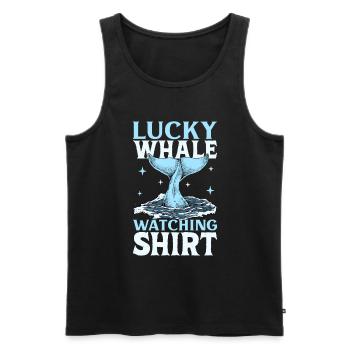 Walbeobachtung - Lucky Whale Watching - Männer Premium Bio Tank Top - Schwarz - Vorne - Michal (187cm)