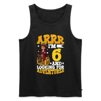 Ich bin 6 - Jungen Pirat - Männer Premium Bio Tank Top - Schwarz - Vorne - Michal (187cm)
