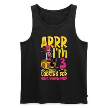 Ich bin 3 - Mädchen Pirat - Männer Premium Bio Tank Top - Schwarz - Vorne - Michal (187cm)