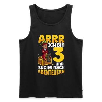 Ich bin 3 - Jungen Pirat - Männer Premium Bio Tank Top - Schwarz - Vorne - Michal (187cm)