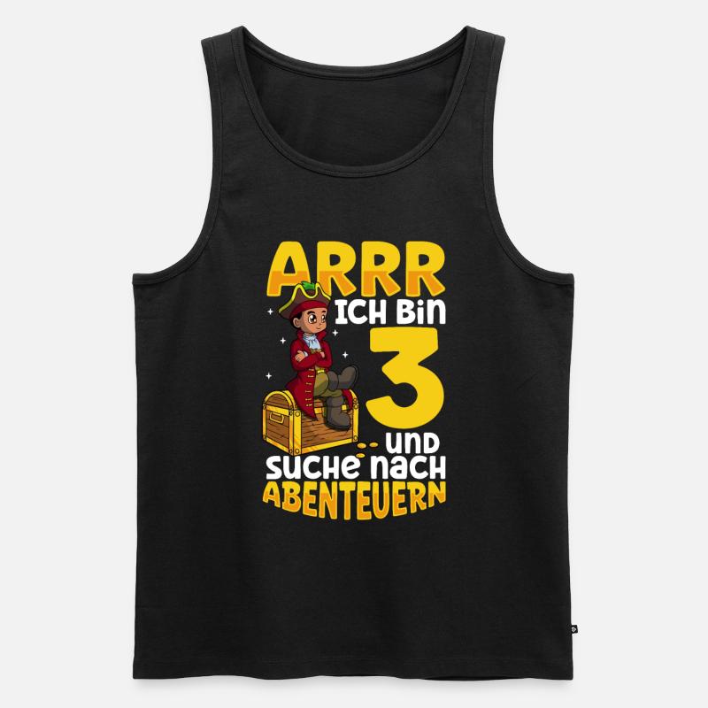 Ich bin 3 - Jungen Pirat - Männer Premium Bio Tank Top - Schwarz