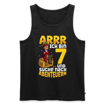 Ich bin 7 - Jungen Pirat - Männer Premium Bio Tank Top - Schwarz - Vorne - Michal (187cm)