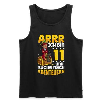Ich bin 11 - Jungen Pirat - Männer Premium Bio Tank Top - Schwarz - Vorne - Michal (187cm)