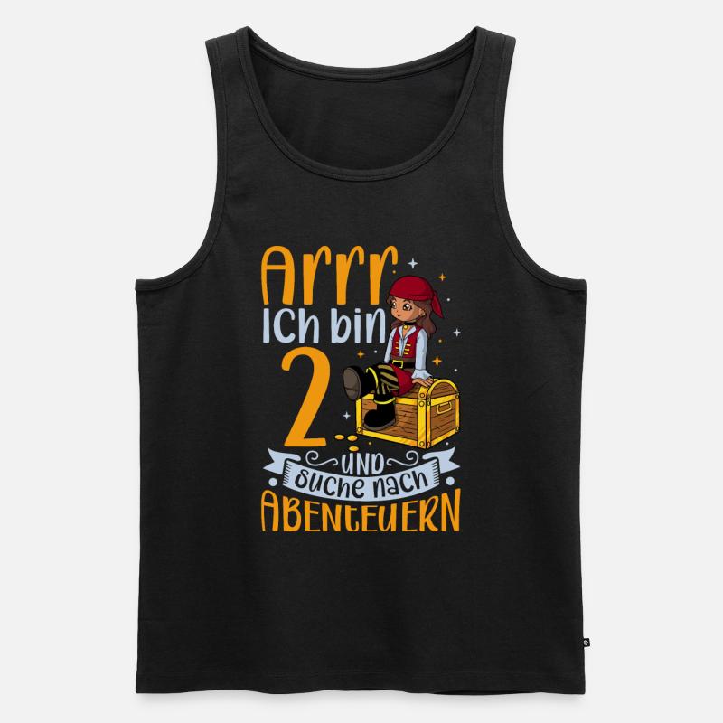 Ich bin 2 - Mädchen Pirat - Männer Premium Bio Tank Top - Schwarz