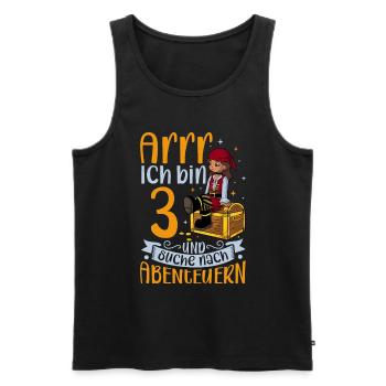 Ich bin 3 - Mädchen Pirat - Männer Premium Bio Tank Top - Schwarz - Vorne - Michal (187cm)