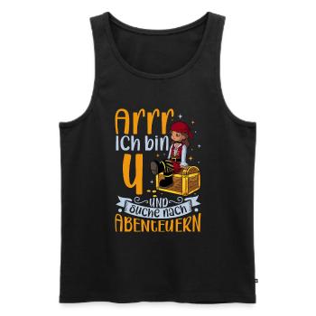 Ich bin 4 - Mädchen Pirat - Männer Premium Bio Tank Top - Schwarz - Vorne - Michal (187cm)
