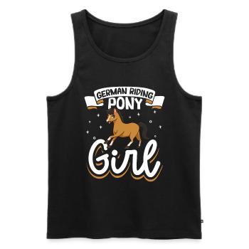 German Riding Pony Girl - Men's Premium Organic Tank Top - black - Front - Michal (187cm)