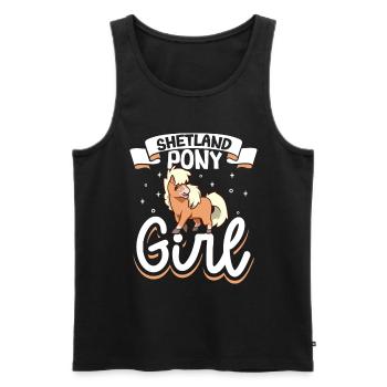 Shetland Pony Girl - Männer Premium Bio Tank Top - Schwarz - Vorne - AI Model Male 178 light (178cm)
