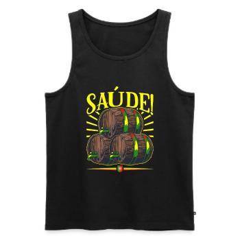 Saúde - Portugal Trinkspruch - Männer Premium Bio Tank Top - Schwarz - Vorne - Michal (187cm)
