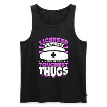 Caring for tough guys - caregiver in the prison system - Men's Premium Organic Tank Top - black - Front - AI Model Male 178 light (178cm)