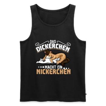 Pferd - Das Dickerchen macht ein Nickerchen - Männer Premium Bio Tank Top - Schwarz - Vorne - AI Model Male 178 light (178cm)