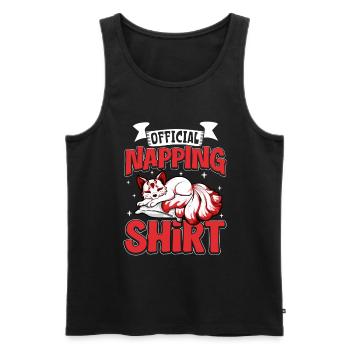 Official Kitsune Sleep Shirt - Men's Premium Organic Tank Top - black - Front - AI Model Male 178 light (178cm)