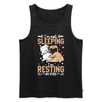 Ich schlafe nicht - Mops - Männer Premium Bio Tank Top - Schwarz - Vorne - AI Model Male 178 light (178cm)