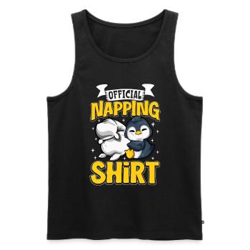 Offizielles Schlafshirt Pinguin - Männer Premium Bio Tank Top - Schwarz - Vorne - Michal (187cm)