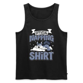 Official Sleep Shirt Wolf - Men's Premium Organic Tank Top - black - Front - Michal (187cm)