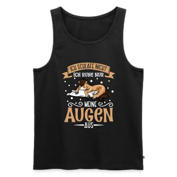Ich schlafe nicht ich ruhe nur meine Augen aus - Männer Premium Bio Tank Top - Schwarz - Vorne - AI Model Male 178 light (178cm)