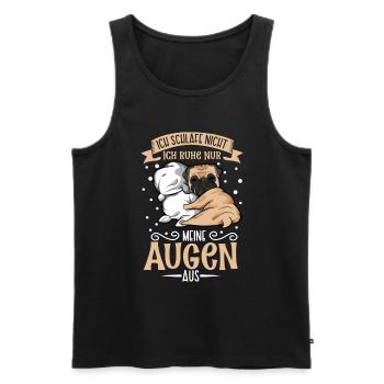 Ich schlafe nicht ich ruhe nur meine Augen aus - Männer Premium Bio Tank Top - Schwarz - Vorne - Michal (187cm)