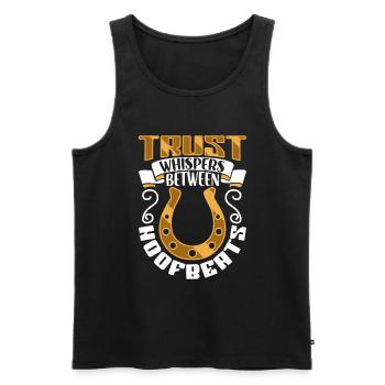 Trust between hoof beats - horses - Men's Premium Organic Tank Top - black - Front - Michal (187cm)