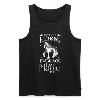 Libérez la magie - chevaux - Débardeur bio Premium Homme - noir - Devant - Michal (187cm)