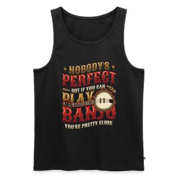 Parfait joueur de banjo, j’adore jouer du banjo - Débardeur bio Premium Homme - noir - Devant - AI Model Male 178 light (178cm)