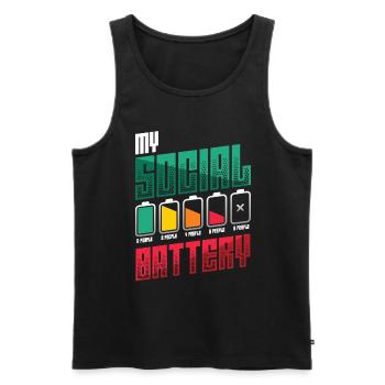 My social battery - antisocial introvert - Men's Premium Organic Tank Top - black - Front - Michal (187cm)