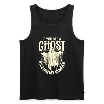 If You See a Ghost - Ghostbusters - Men's Premium Organic Tank Top - black - Front - AI Model Male 178 light (178cm)