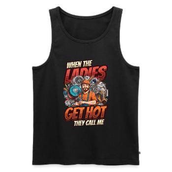 When the ladies get hot, they call me - Men's Premium Organic Tank Top - black - Front - AI Model Male 178 light (178cm)