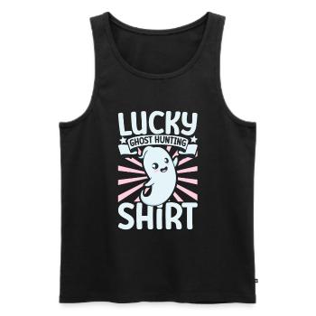Ghostbusters - Lucky Ghost Hunting - Men's Premium Organic Tank Top - black - Front - AI Model Male 178 light (178cm)