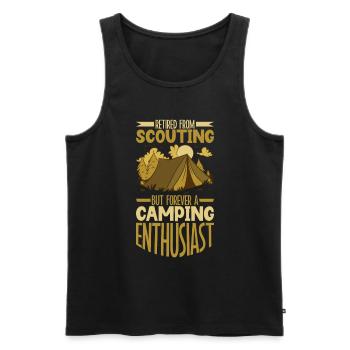 Retired Boy Scouts - Camping Enthusiast - Men's Premium Organic Tank Top - black - Front - AI Model Male 178 light (178cm)