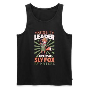 Fox - Boy Scout Teacher - Men's Premium Organic Tank Top - black - Front - AI Model Male 178 light (178cm)