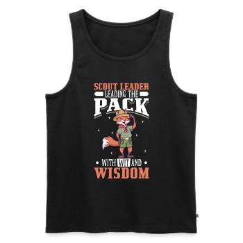 Fuchs - Pfadfinder Betreuer - Männer Premium Bio Tank Top - Schwarz - Vorne - AI Model Male 178 light (178cm)