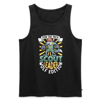 Wolf - Boy Scout Teacher - Men's Premium Organic Tank Top - black - Front - AI Model Male 178 light (178cm)