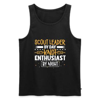 Knot Expert - Scout Supervisor - Men's Premium Organic Tank Top - black - Front - AI Model Male 178 light (178cm)