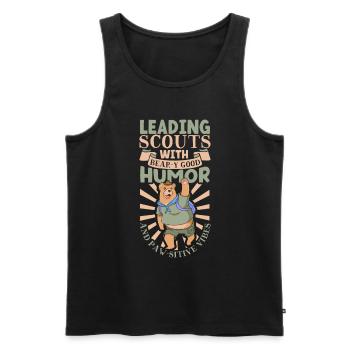 Bär - Bärenstarker Humor bei den Pfadfindern - Männer Premium Bio Tank Top - Schwarz - Vorne - AI Model Male 178 light (178cm)